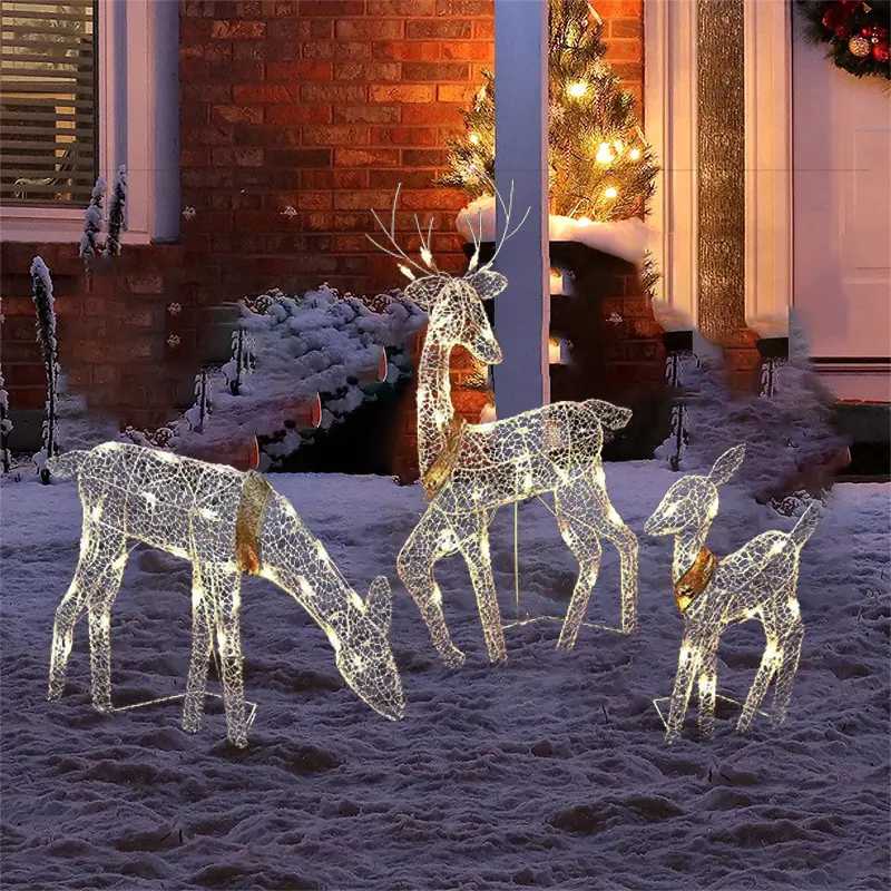 LED Christmas Reindeer Set Light